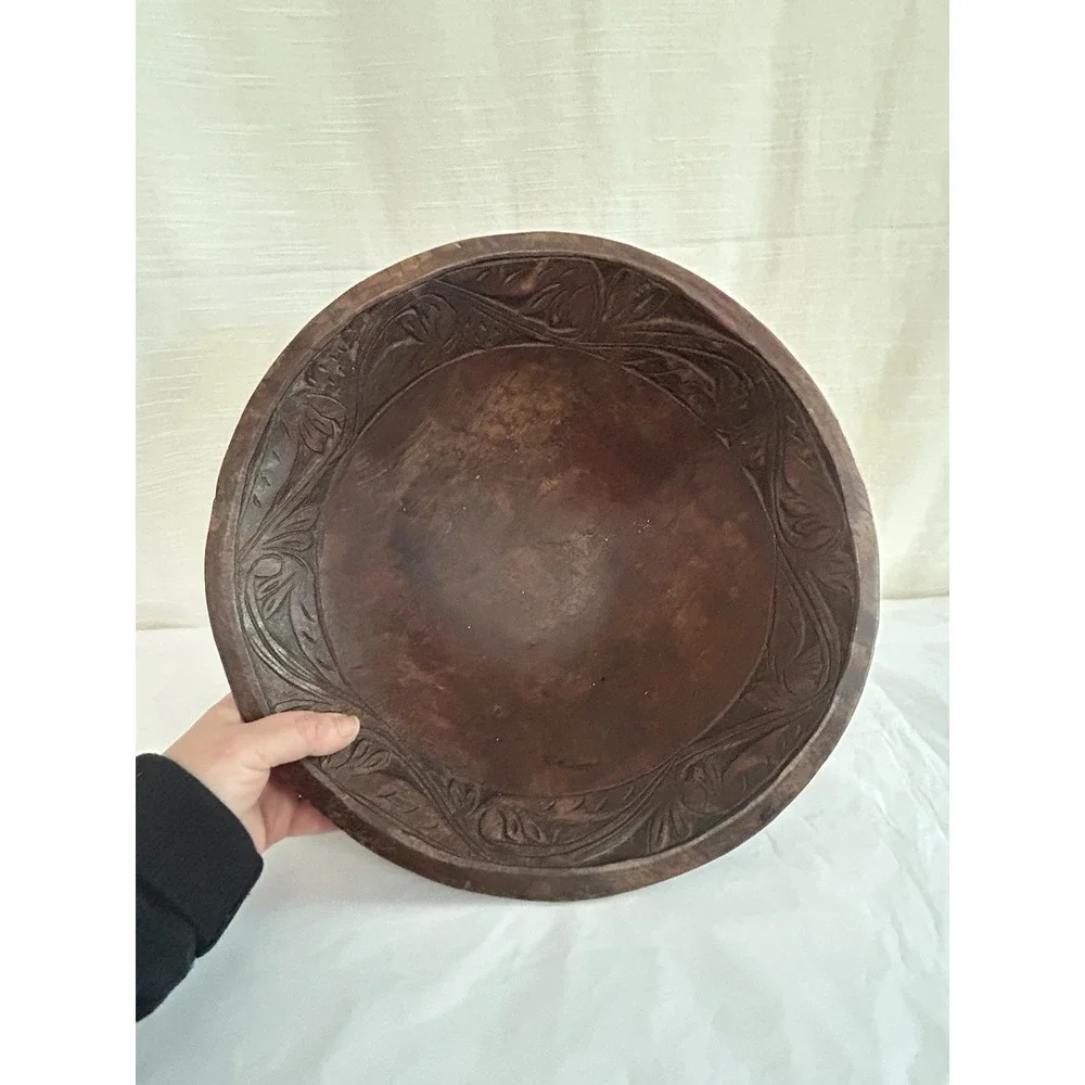 Vintage Black Forest (possibly from Botswana) Hand‎ Carved Wooden Bowl